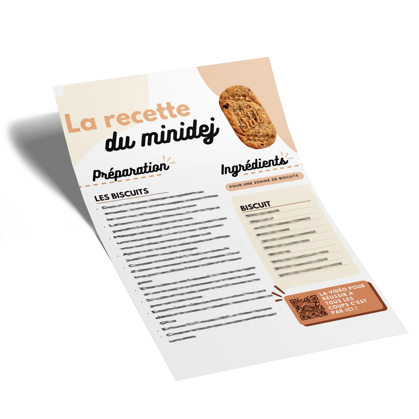 Format numérique : La fiche recette + vidéo du Minidej bicuit