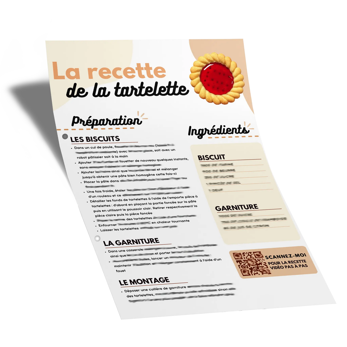 La fiche recette + vidéo de la Tartelette Bicuit