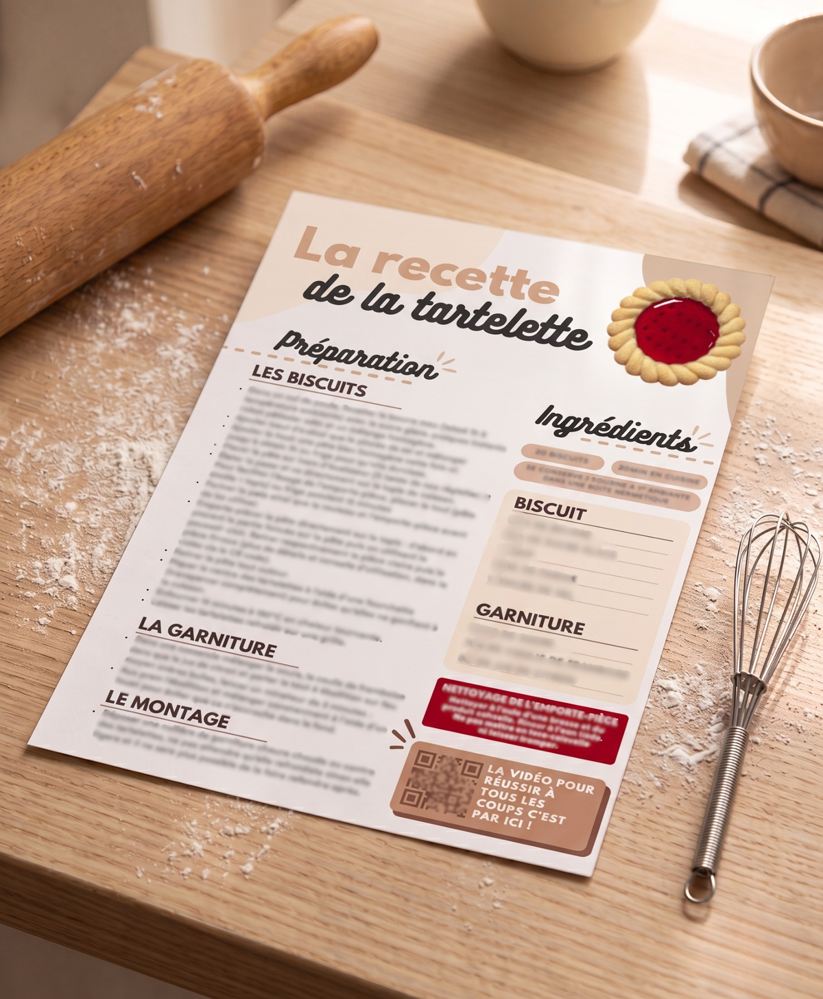 La fiche recette + vidéo de la Tartelette