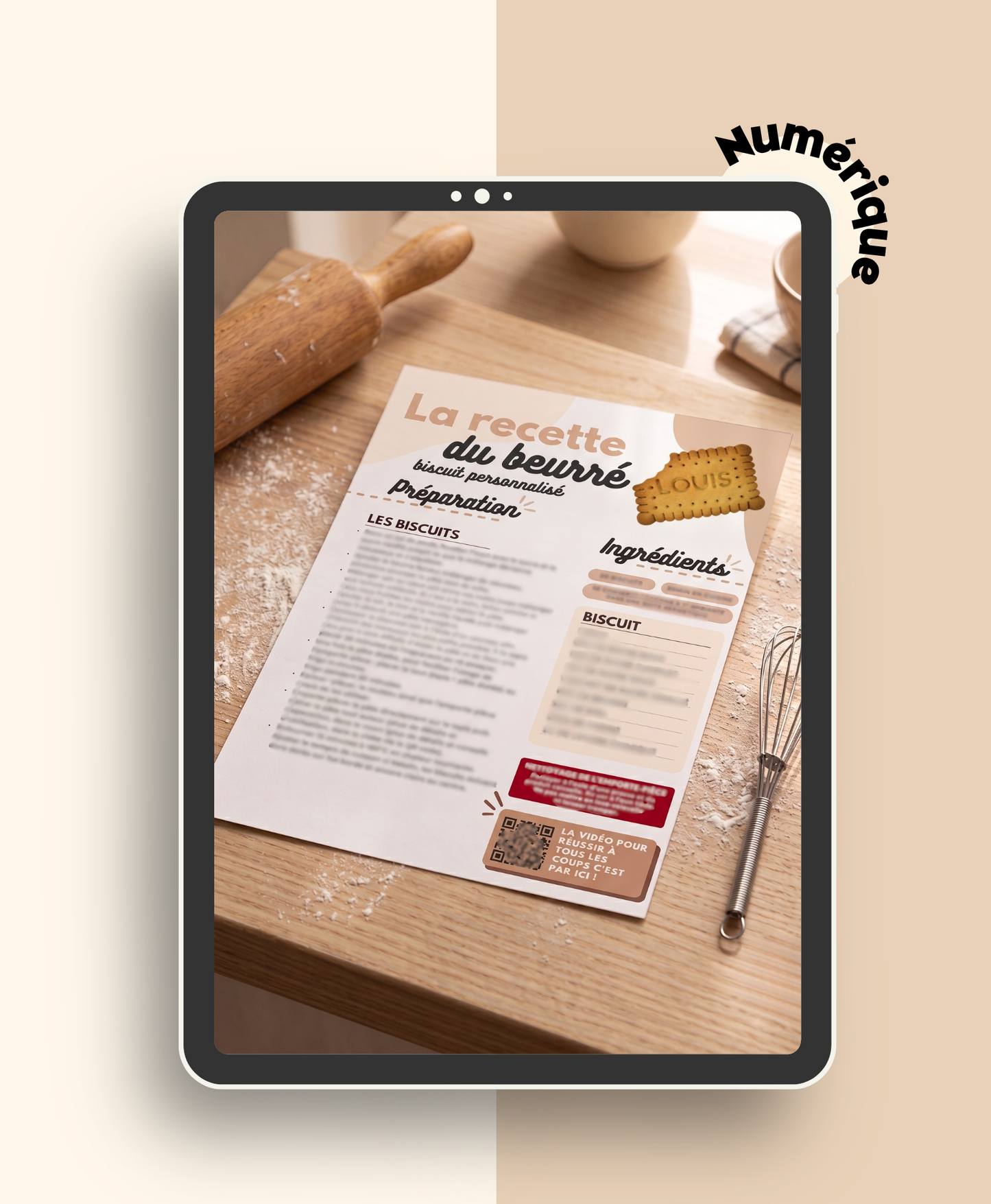 Format numérique : La fiche recette + vidéo du Beurré