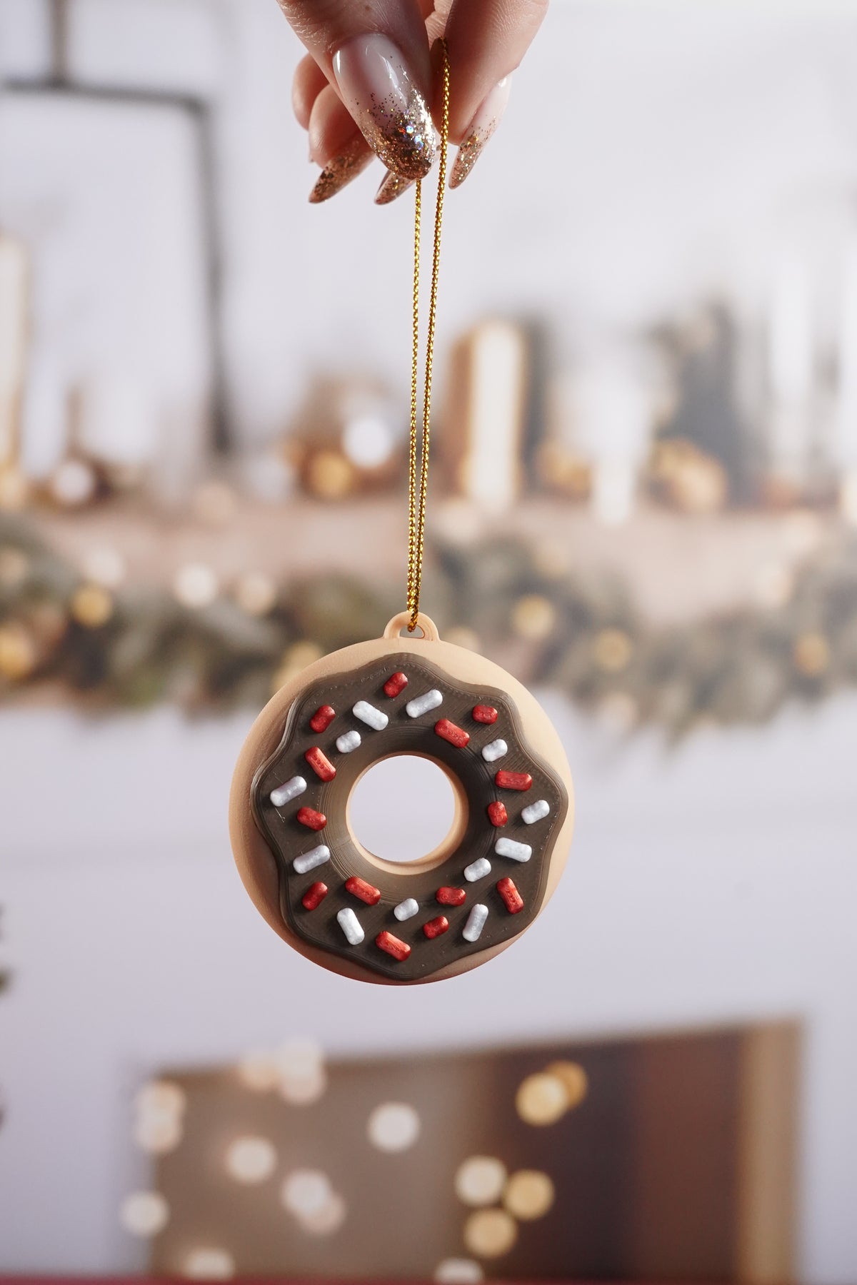 Donut chocolat - décoration de Noël