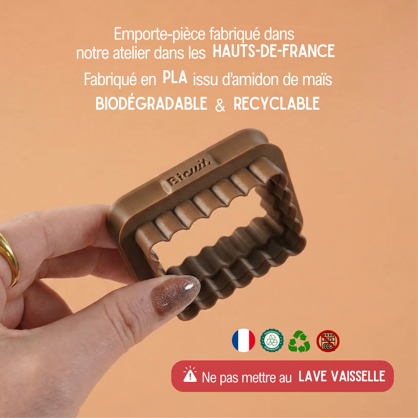 Emporte-pièce biscuit ondulé