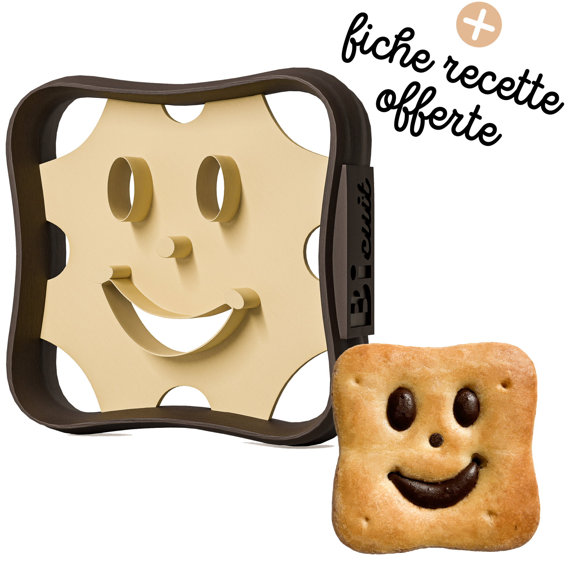 Emporte-pièces biscuits Goûter Enfant BN Carré | Lot de 4 | Recette Facile  Disponible | Conçus et fabriqués en France